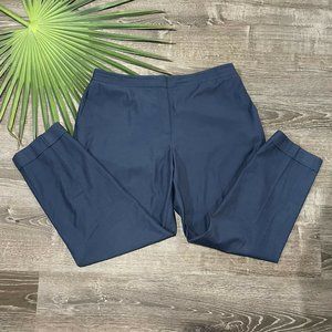 Lafayette 148 Womens Dress Trouser Pants Size 18 Cotton Viscose Blue Cuffed